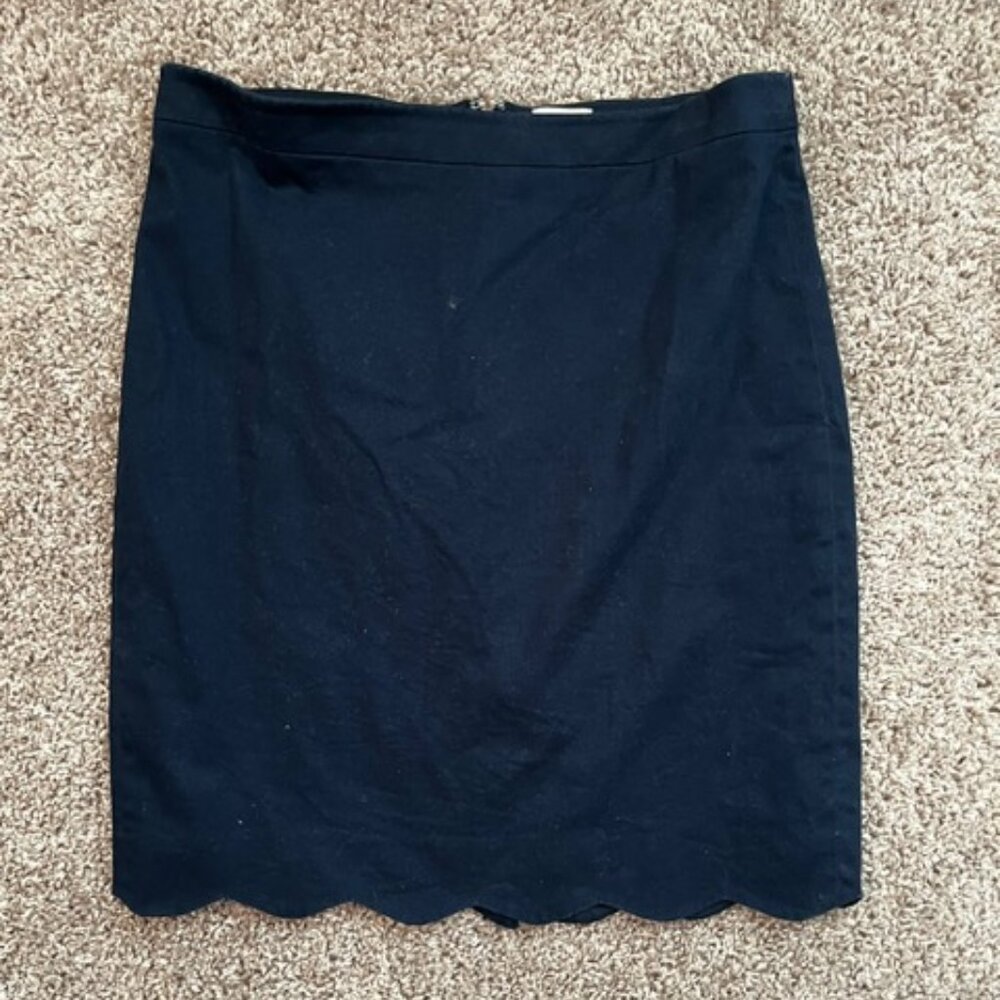 J. Crew women's pencil skirt with scallop hem